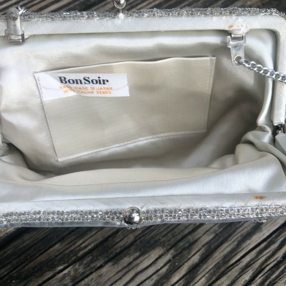 Bon Soir Beaded Sequin Purse Metallic Evening Bag Clutch Wallet Vintage 50s 60s - Picture 3 of 8